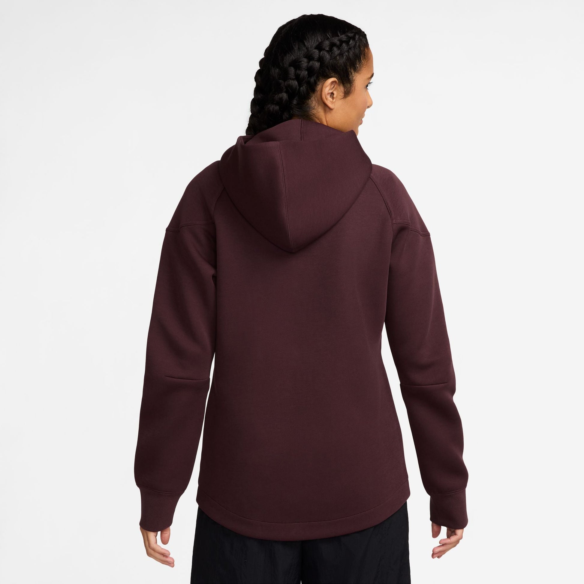 Nike Womens Sportswear Tech Fleece Windrunner  Hoodie- Burgundy Crush Denim Exchange