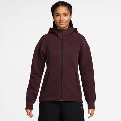 Nike Womens Sportswear Tech Fleece Windrunner  Hoodie- Burgundy Crush Denim Exchange