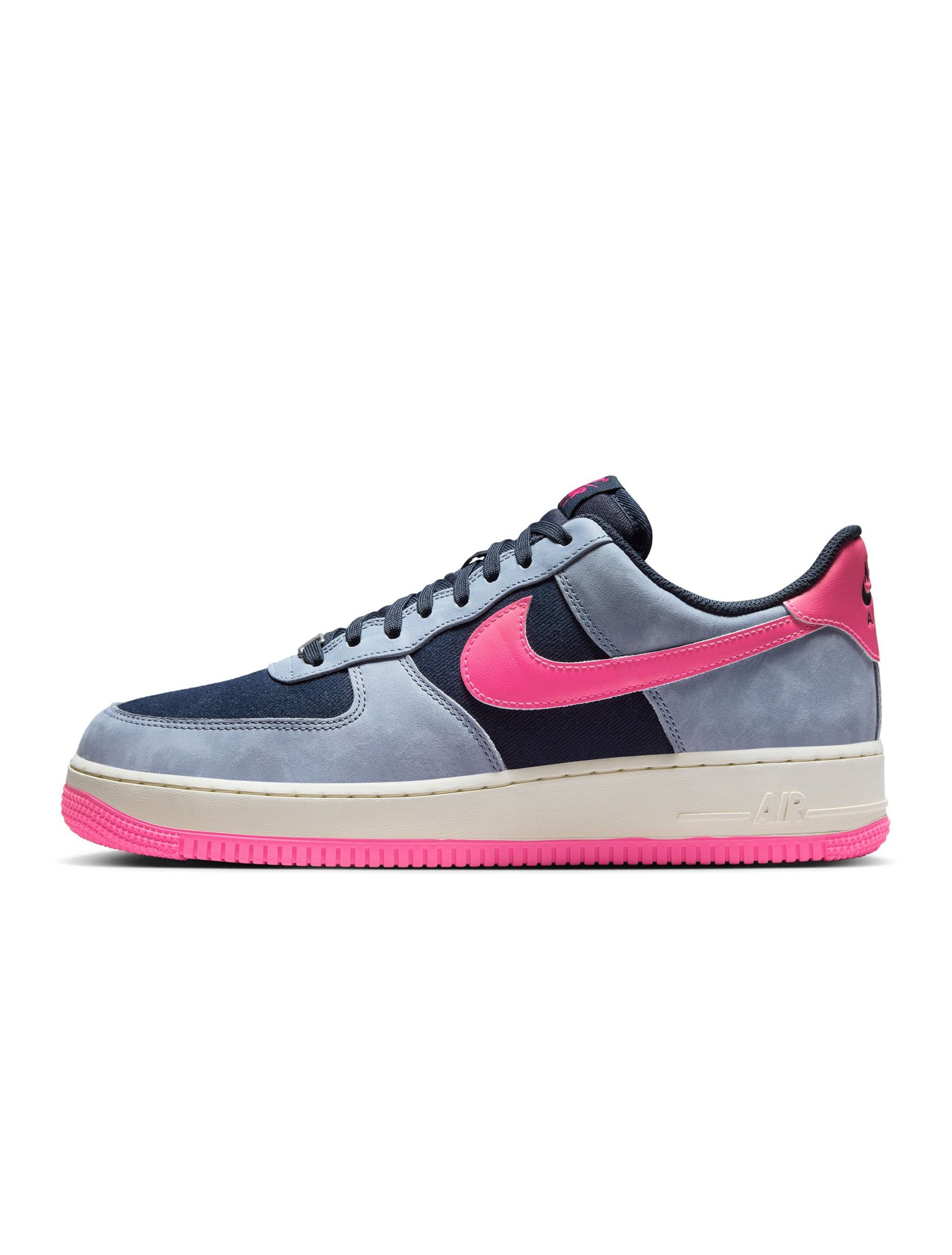 Nike Men’s Air Force 1 '07 LX - Dark Obsidian/Pink Blast Denim Exchange