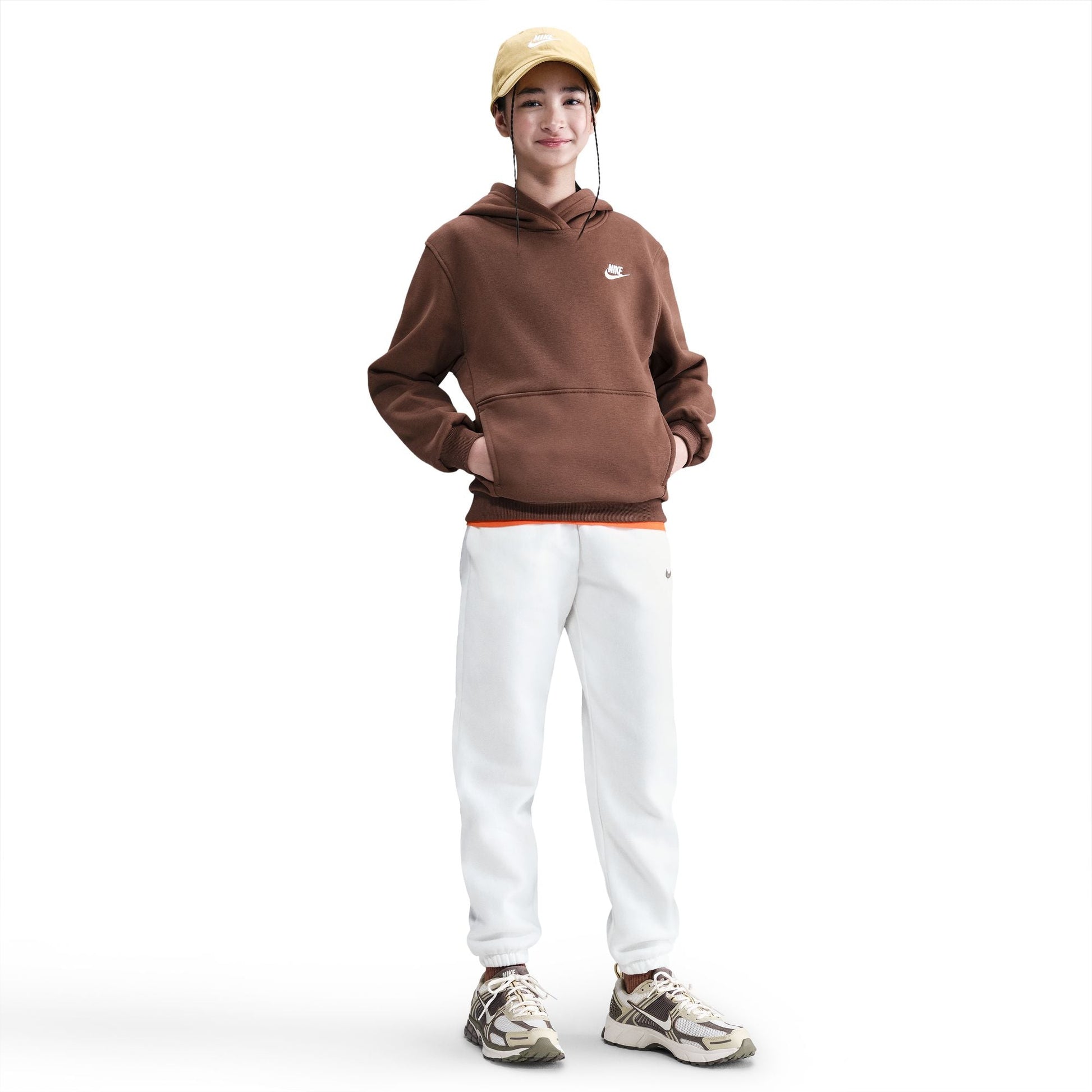 Nike Big Kids Fleece Pullover Hoodie - Fauna Brown/White Denim Exchange