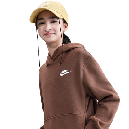 Nike Big Kids Fleece Pullover Hoodie - Fauna Brown/White Denim Exchange
