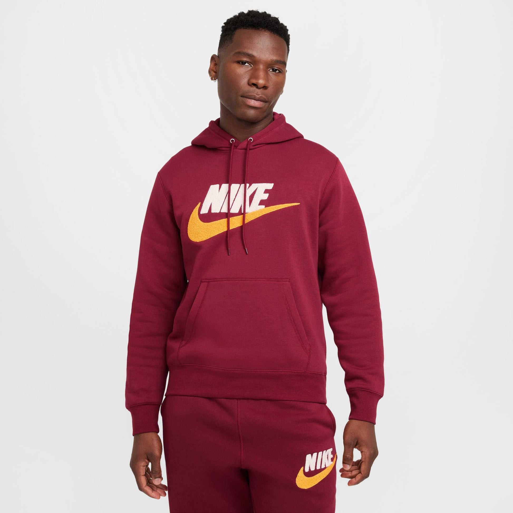Nike Mens Club Fleece Hoodie - Team Red Denim Exchange