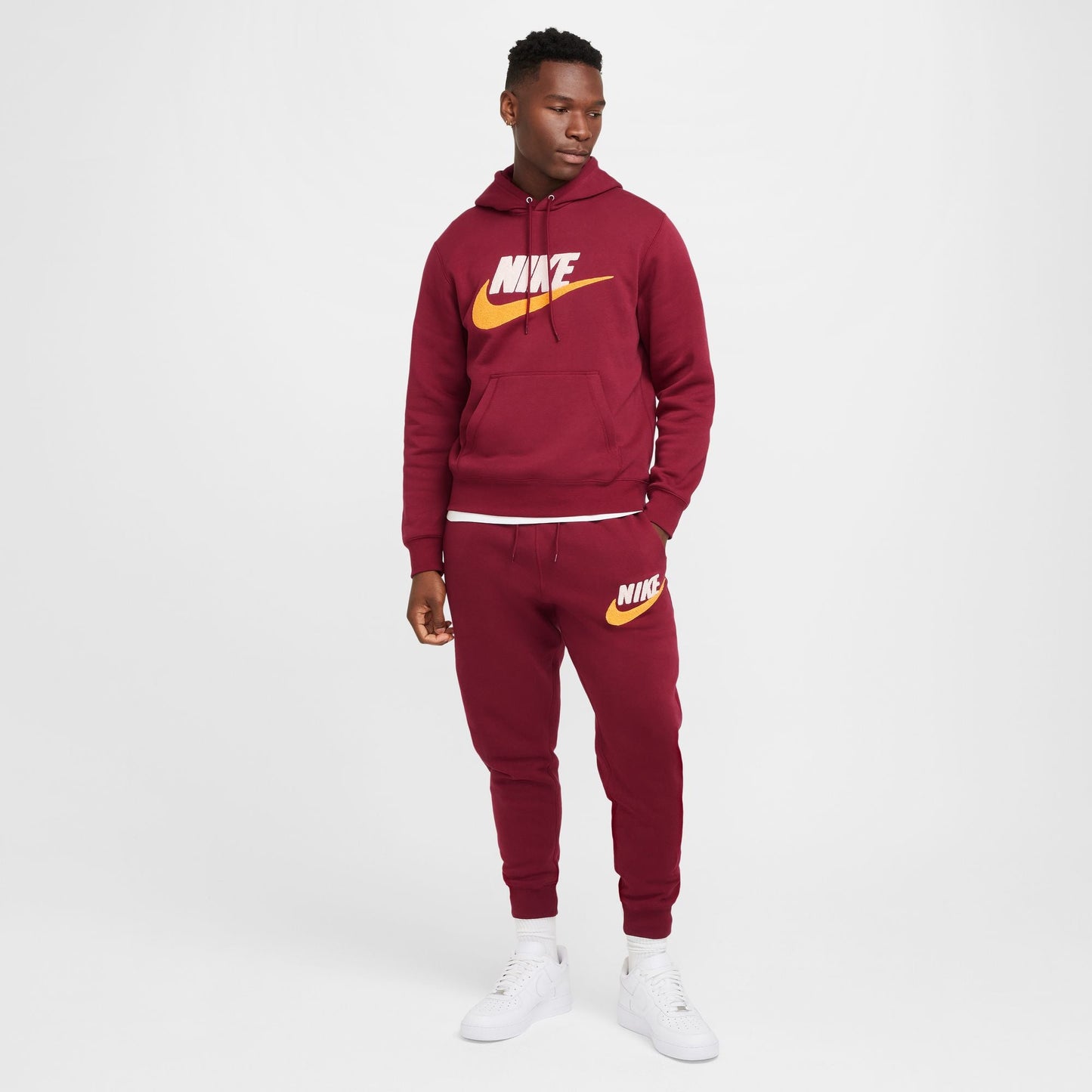 Nike Mens Club Fleece Hoodie - Team Red Denim Exchange