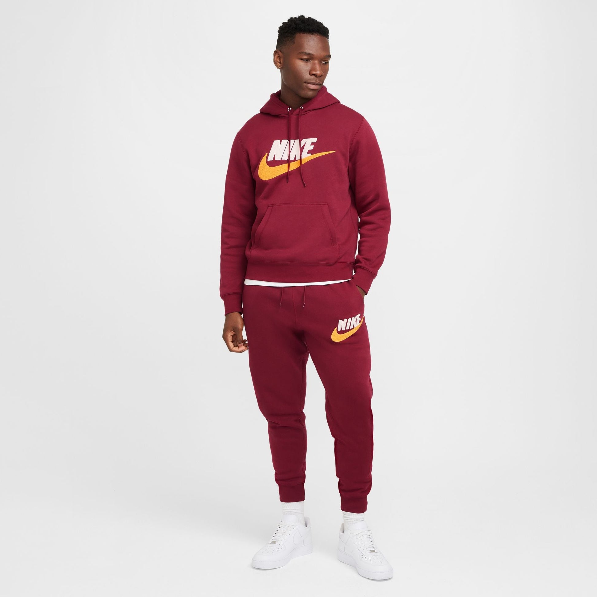 Nike Mens Club Fleece Hoodie - Team Red Denim Exchange