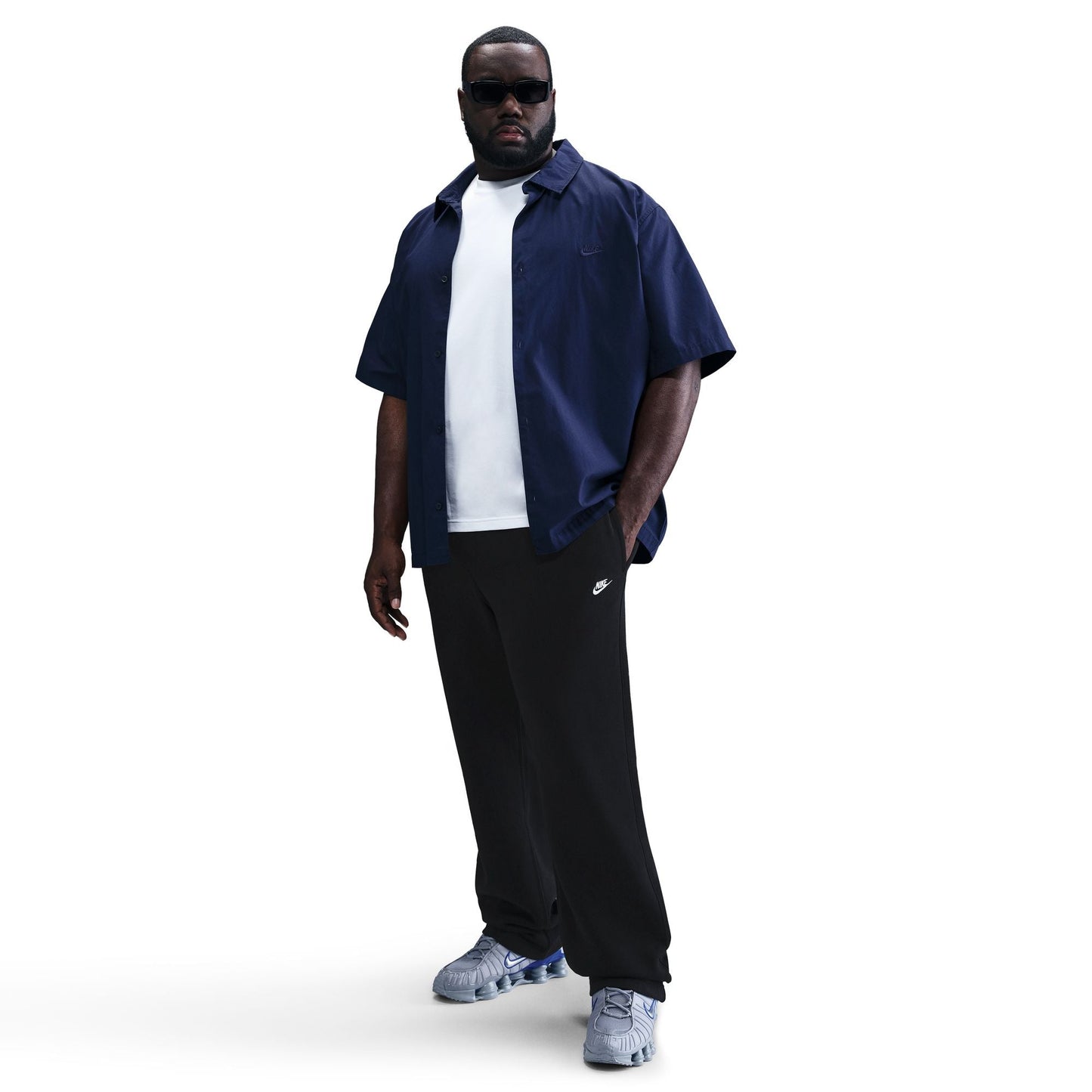 Nike Mens Club Open-Hem Sweatpants - Black Denim Exchange