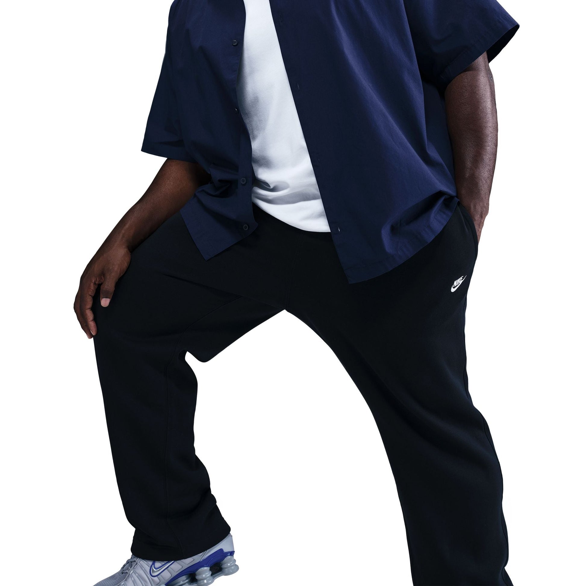 Nike Mens Club Open-Hem Sweatpants - Black Denim Exchange