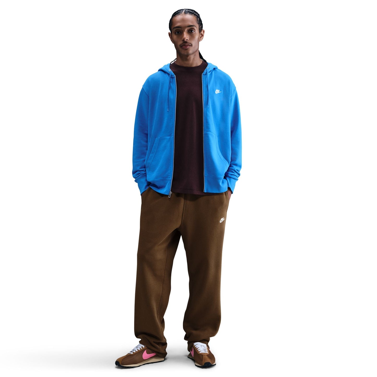 Nike Mens Club Open Hem Sweatpants - Brown Denim Exchange