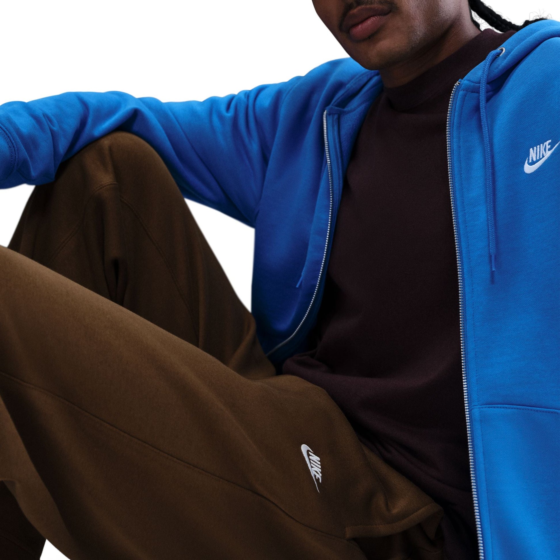 Nike Mens Club Open Hem Sweatpants - Brown Denim Exchange