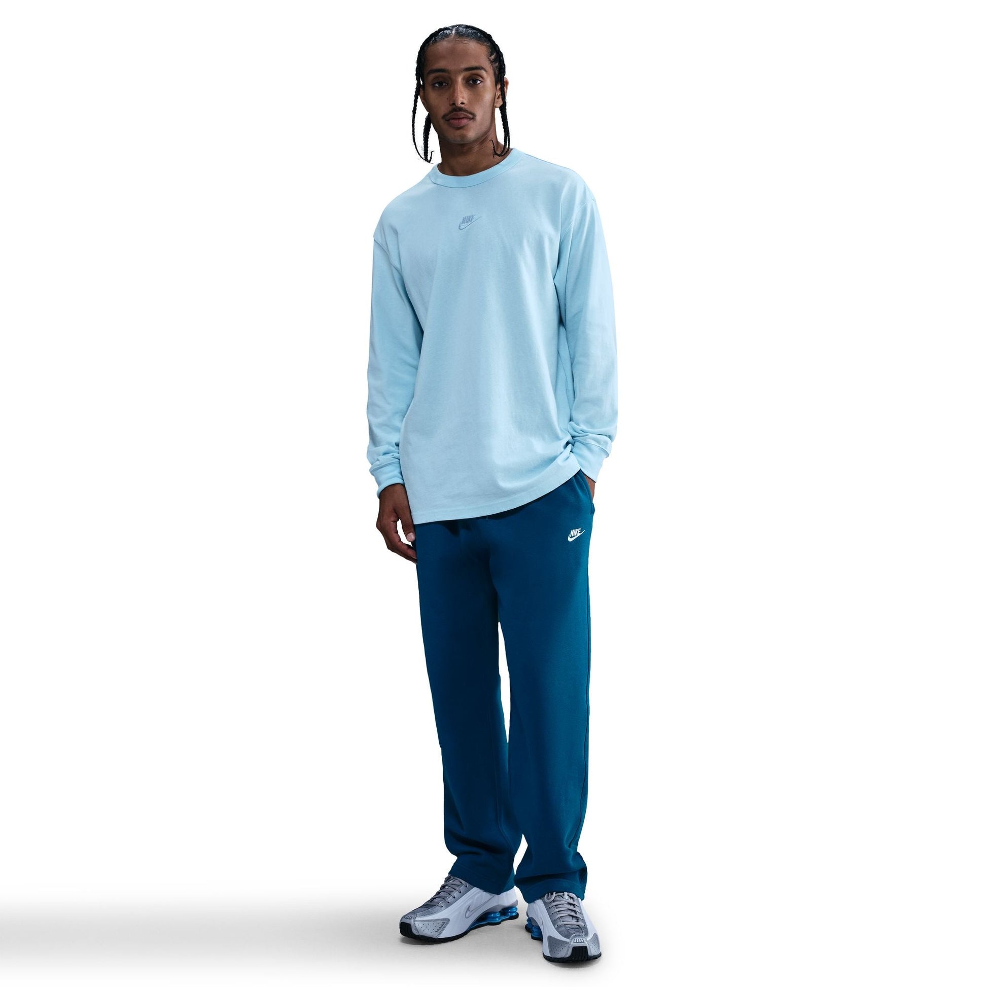 Nike Mens Open Hem Fleece Sweatpants - Green Abyss Denim Exchange