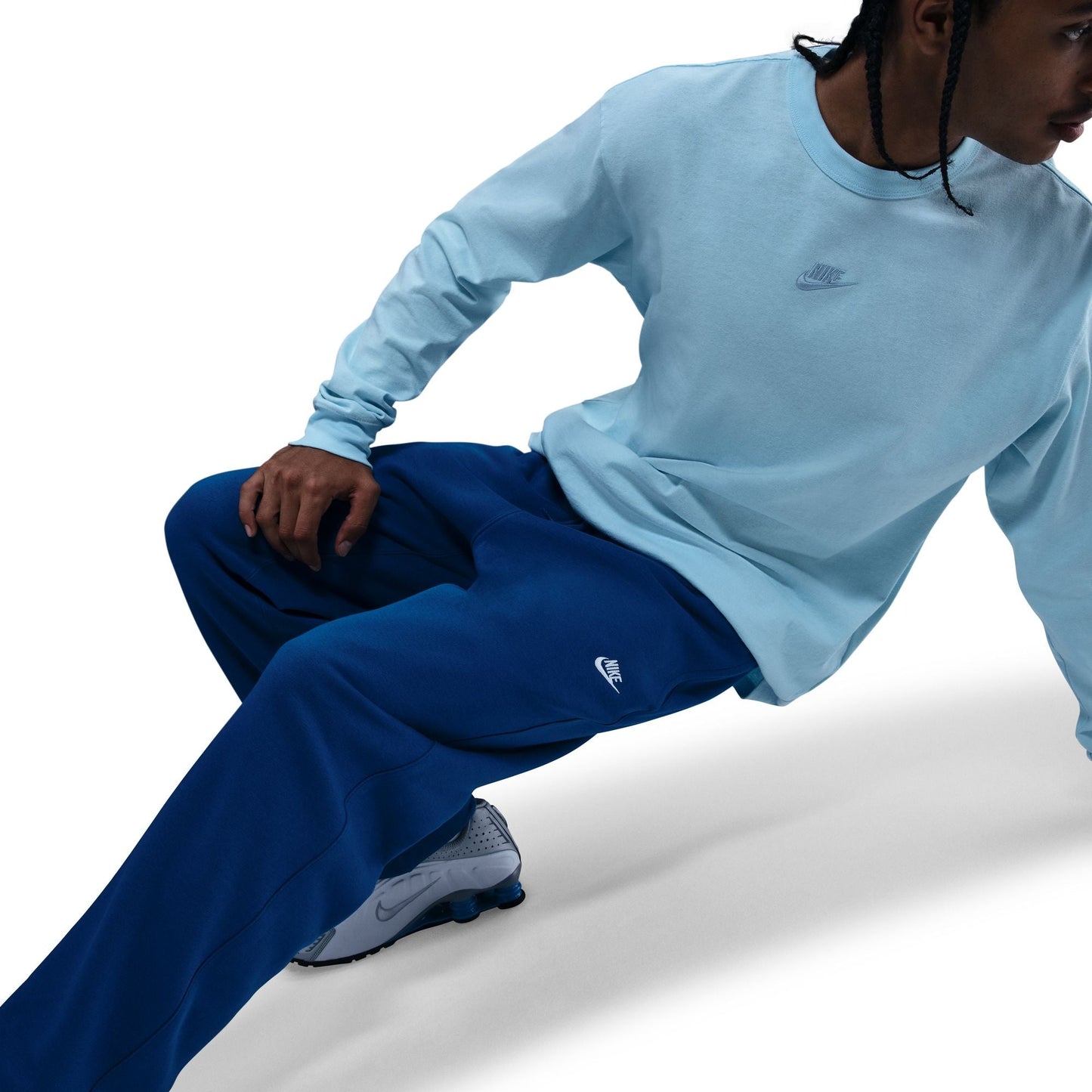 Nike Mens Open Hem Fleece Sweatpants - Green Abyss Denim Exchange
