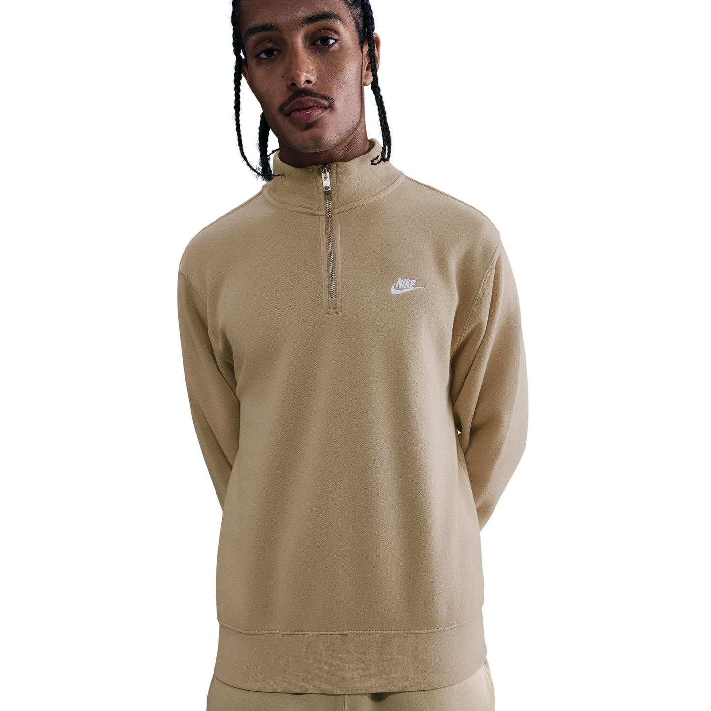 Nike Mens 1/2-Zip Fleece Top - Parachute Beige Denim Exchange