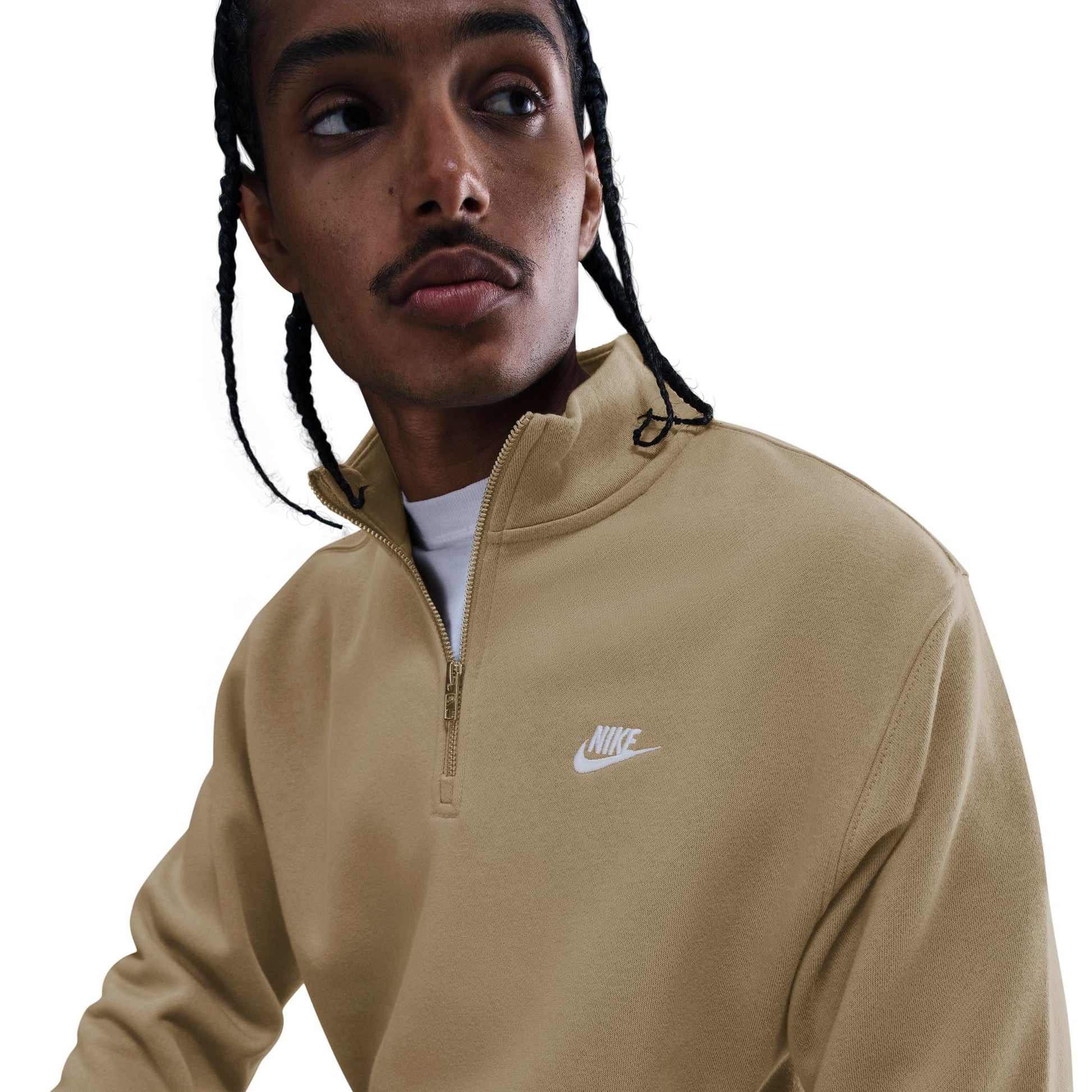 Nike Mens 1/2-Zip Fleece Top - Parachute Beige Denim Exchange