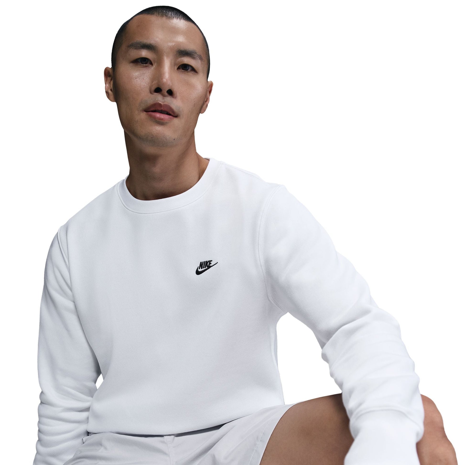 Nike Men's Club Fleece Crewneck - White Denim Exchange