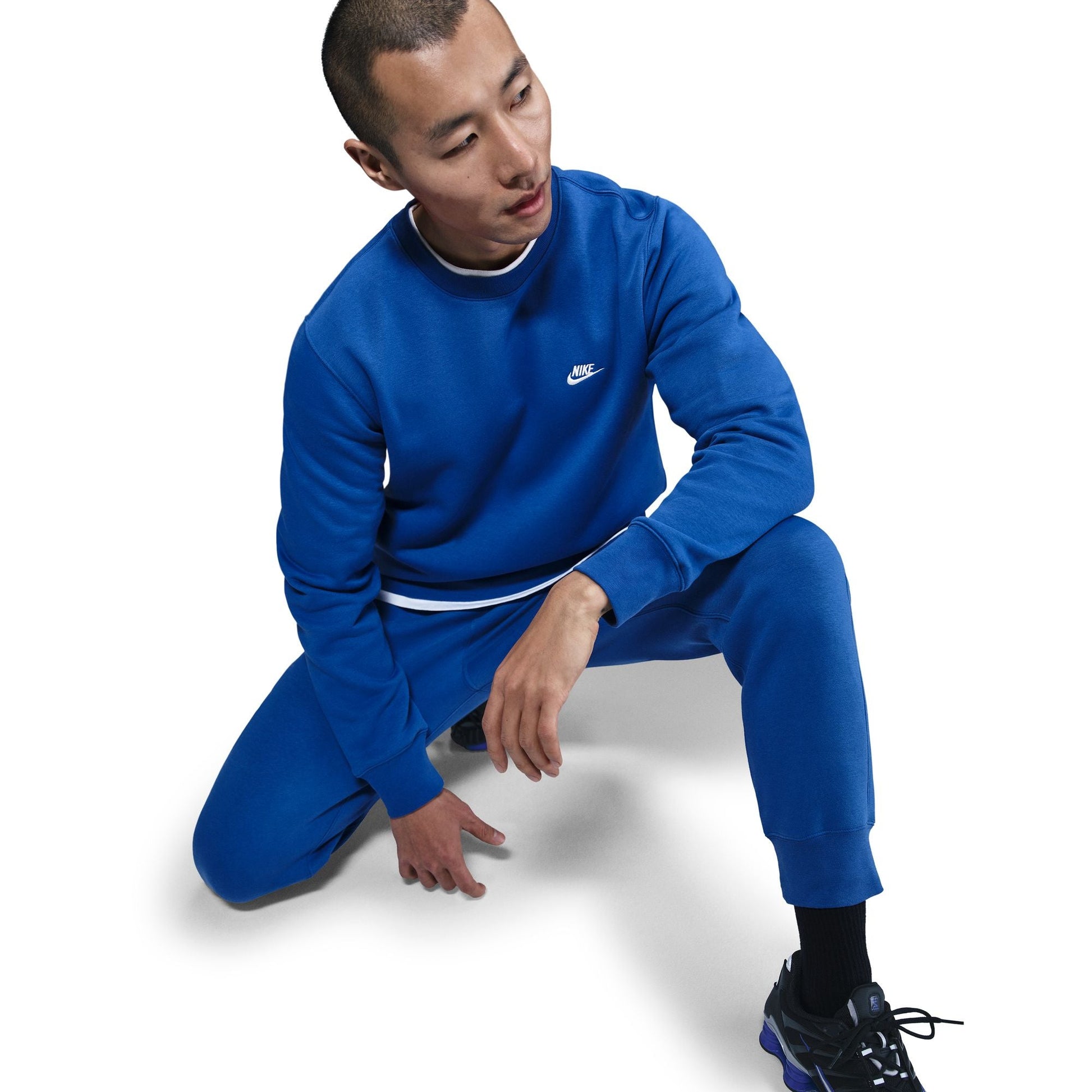 Nike Mens Club Fleece Crewneck - Game Royal Denim Exchange