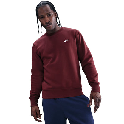 Nike Mens Club Fleece Crewneck - Dark Team Red Denim Exchange