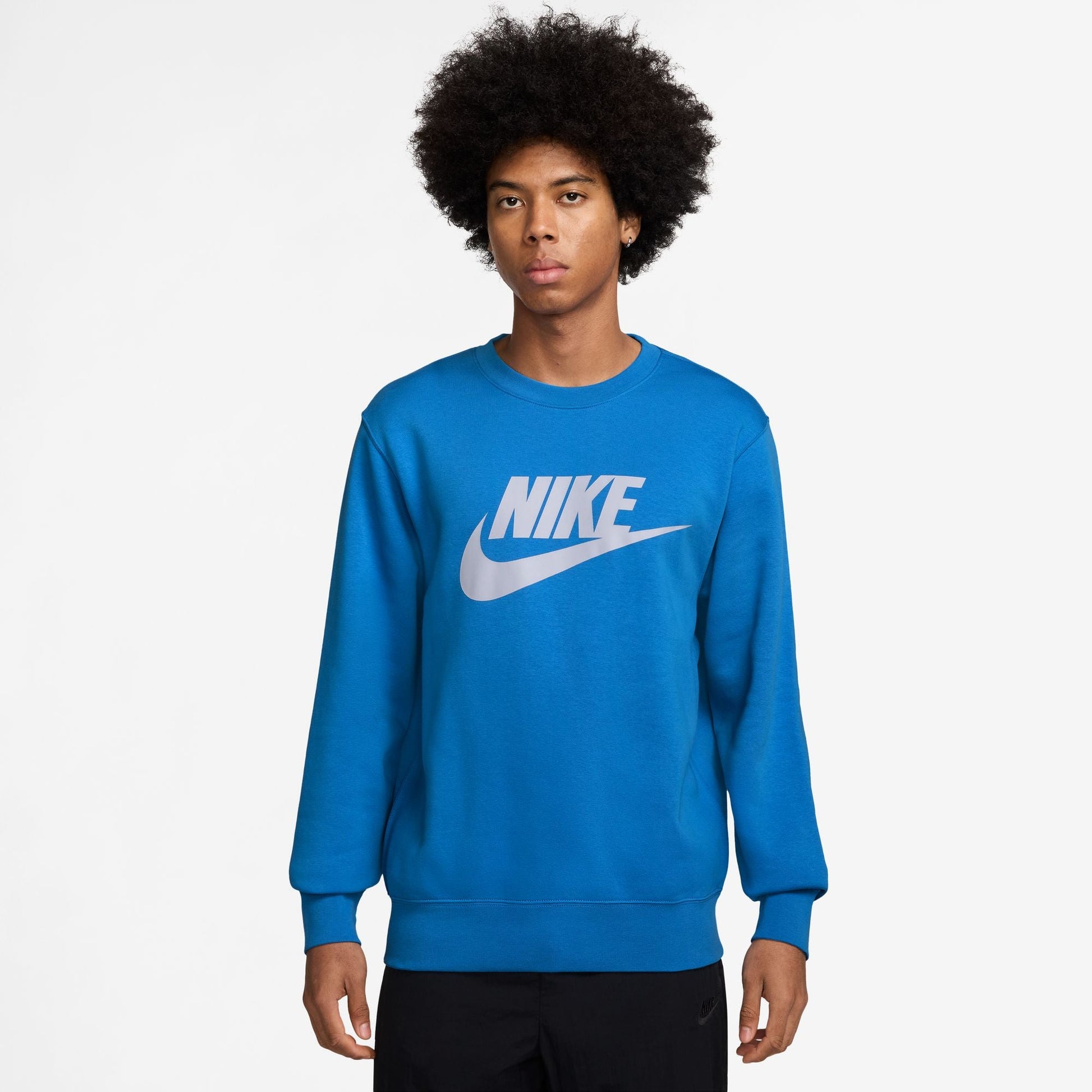 Nike Mens Club Fleece Crewneck - Photo Blue Denim Exchange