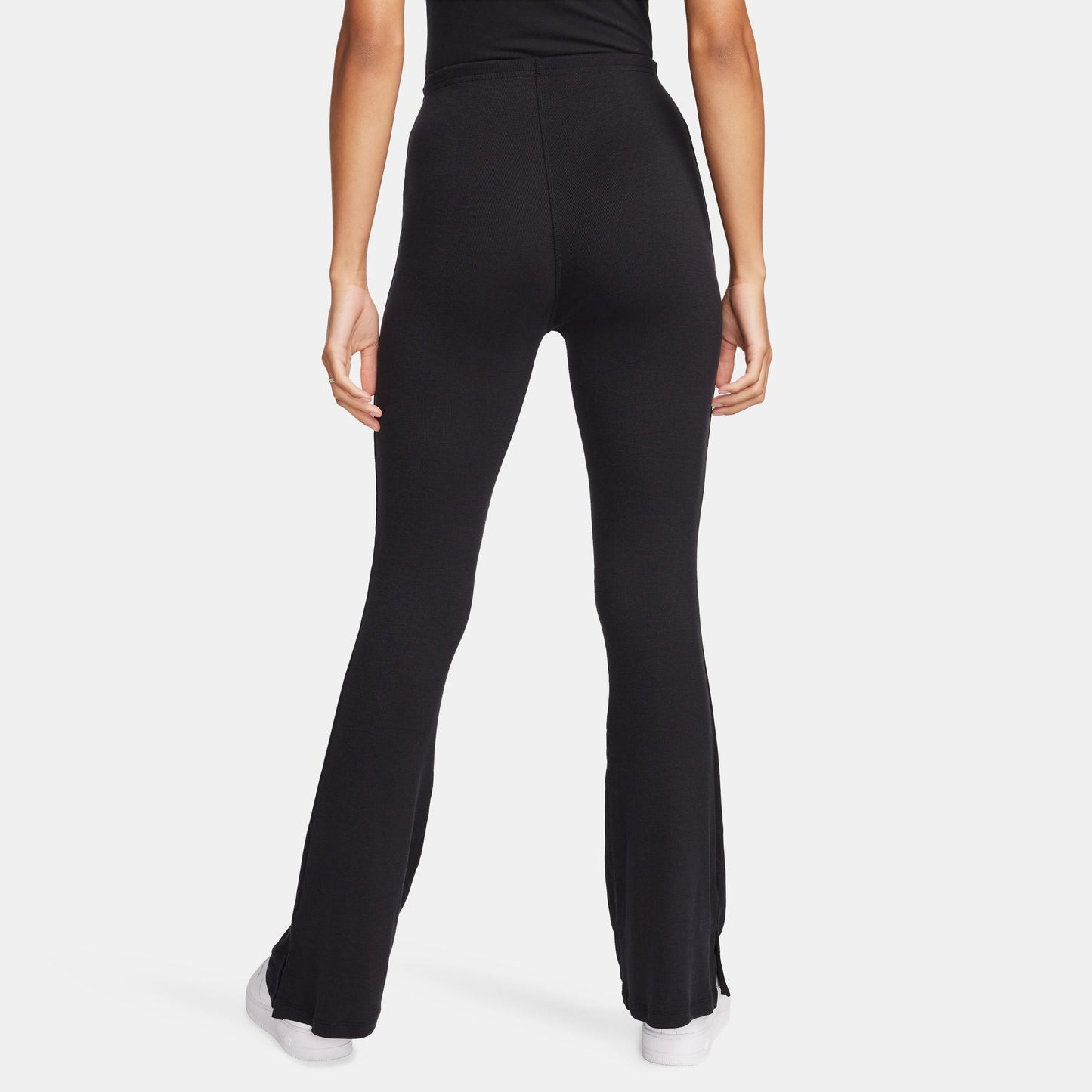 Nike Womens Sportswear Chill Knit Flared Leggings - Black Denim Exchange