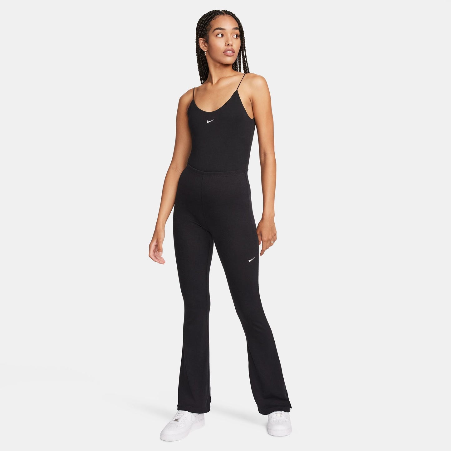Nike Womens Sportswear Chill Knit Flared Leggings - Black Denim Exchange