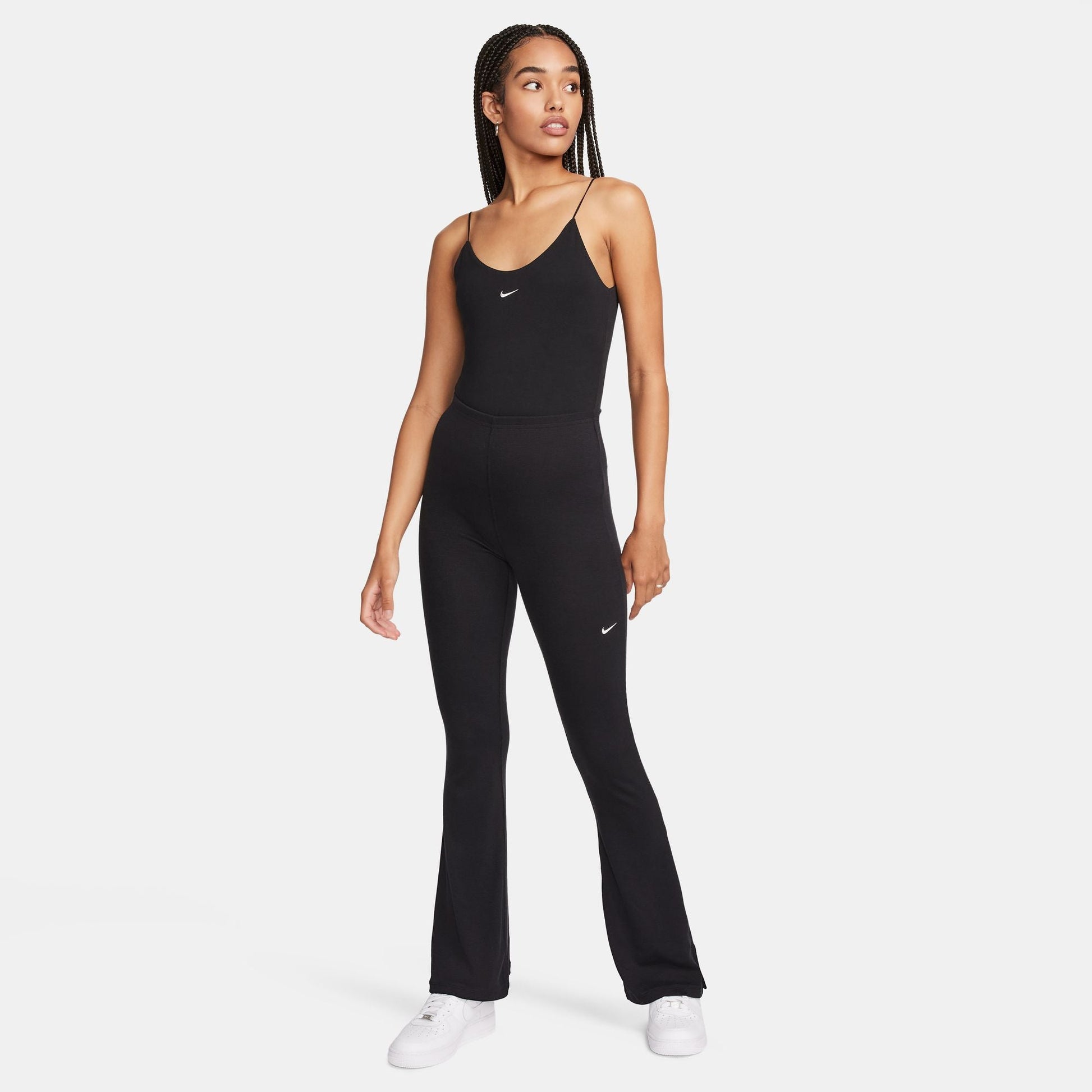 Nike Womens Sportswear Chill Knit Flared Leggings - Black Denim Exchange