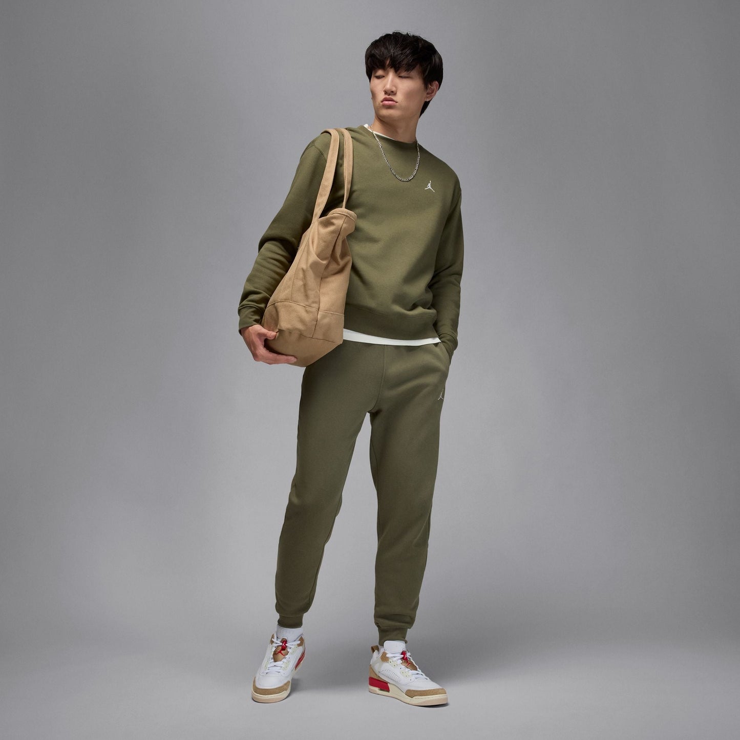Air Jordan Mens Brooklyn Fleece Joggers - Medium Olive Denim Exchange