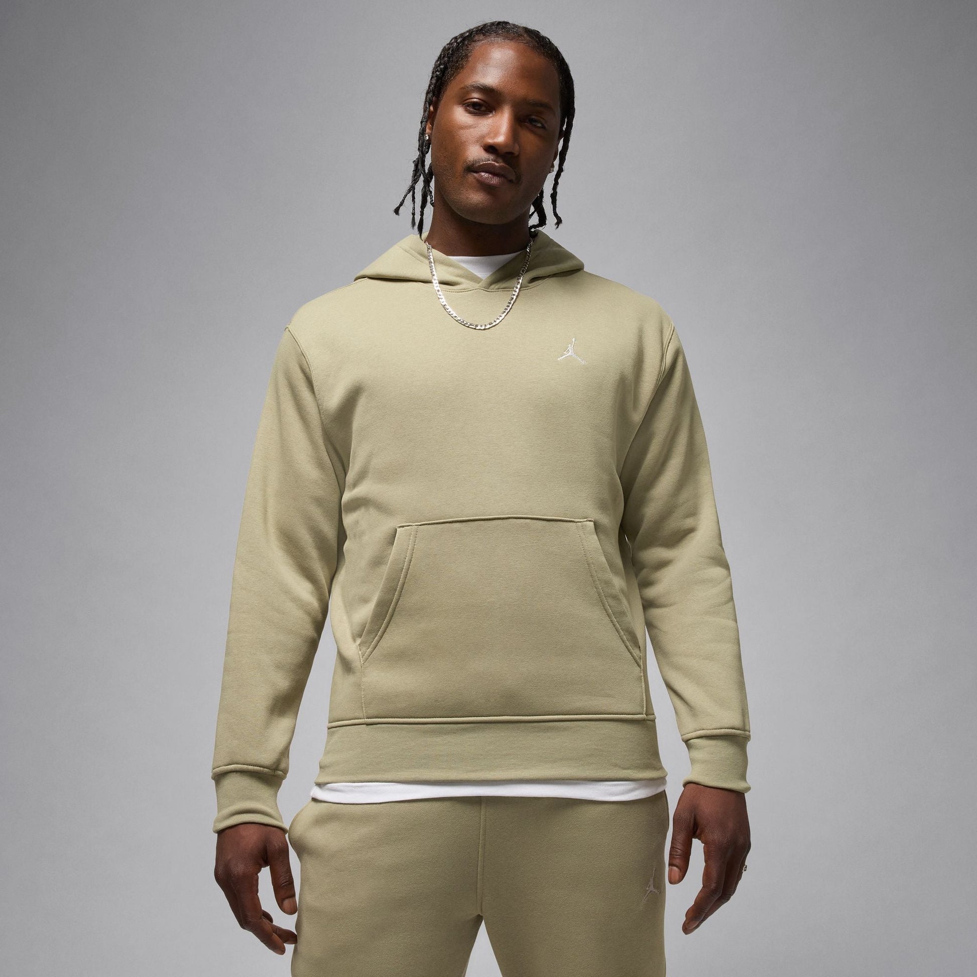 Air Jordan Mens Brooklyn Fleece Pullover Hoodie - Medium Khaki Denim Exchange