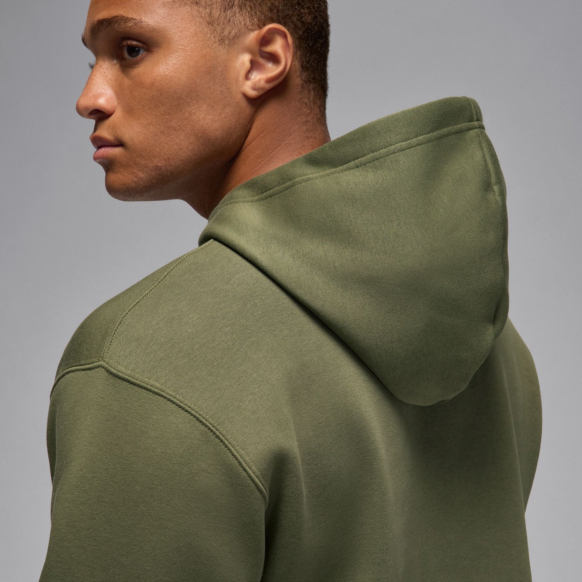 Air Jordan Mens Brooklyn Fleece Pullover Hoodie - Medium Olive Denim Exchange