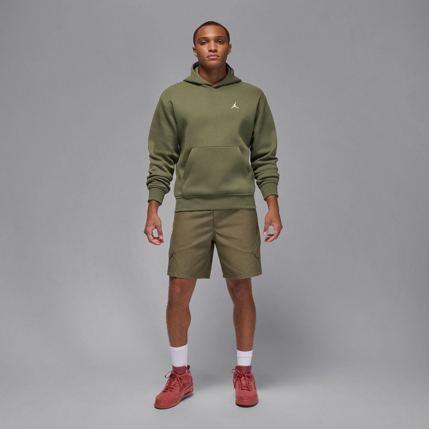 Air Jordan Mens Brooklyn Fleece Pullover Hoodie - Medium Olive Denim Exchange