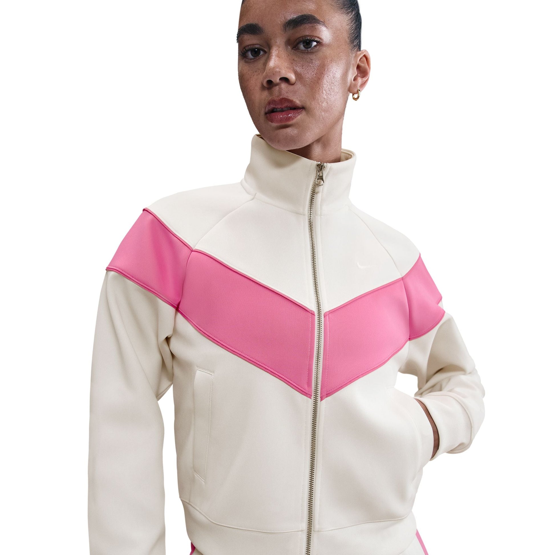 Nike Womens Sportswear Windrunner Knit Jacket - Sail/Playful Pink Denim Exchange