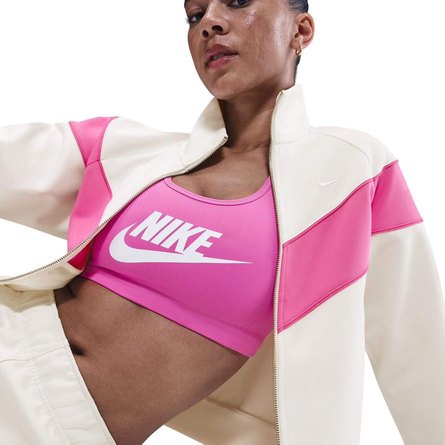 Nike Womens Sportswear Windrunner Knit Jacket - Sail/Playful Pink Denim Exchange
