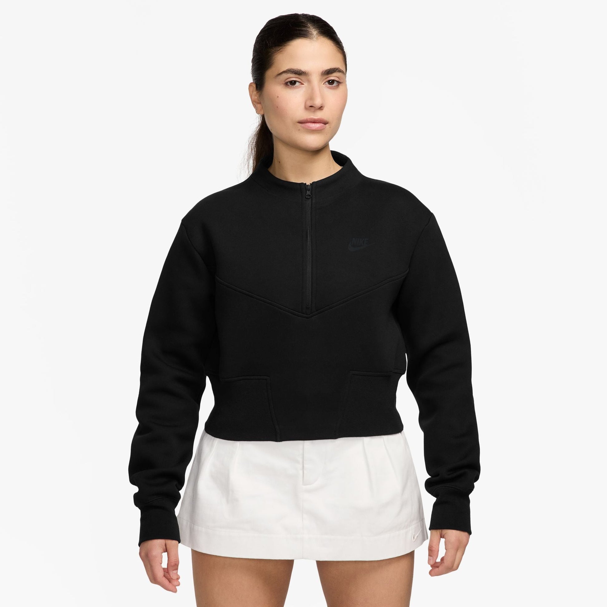 Nike Womens Sportswear Tech Cropped Top - Black Denim Exchange