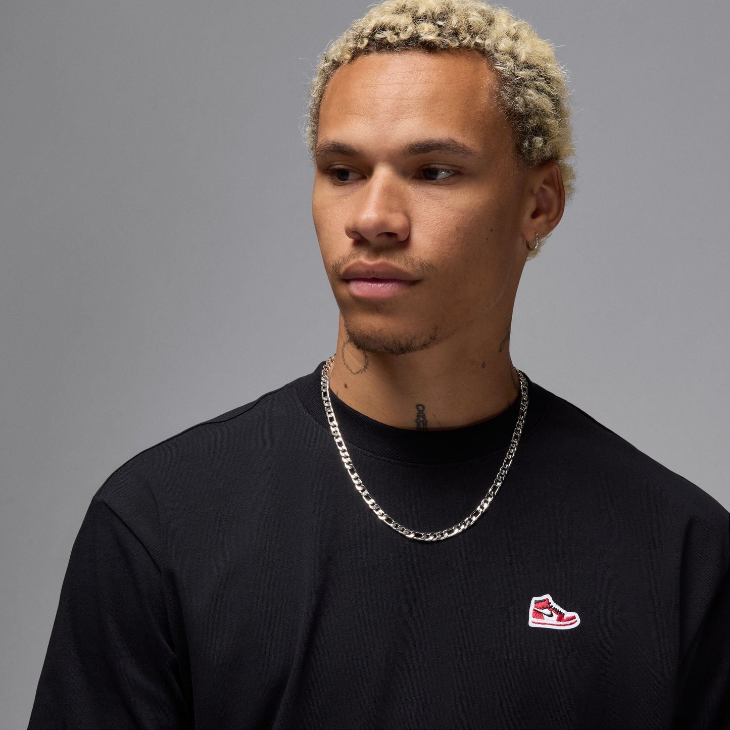 Air Jordan Mens Sneaker Patch Tee - Black Denim Exchange