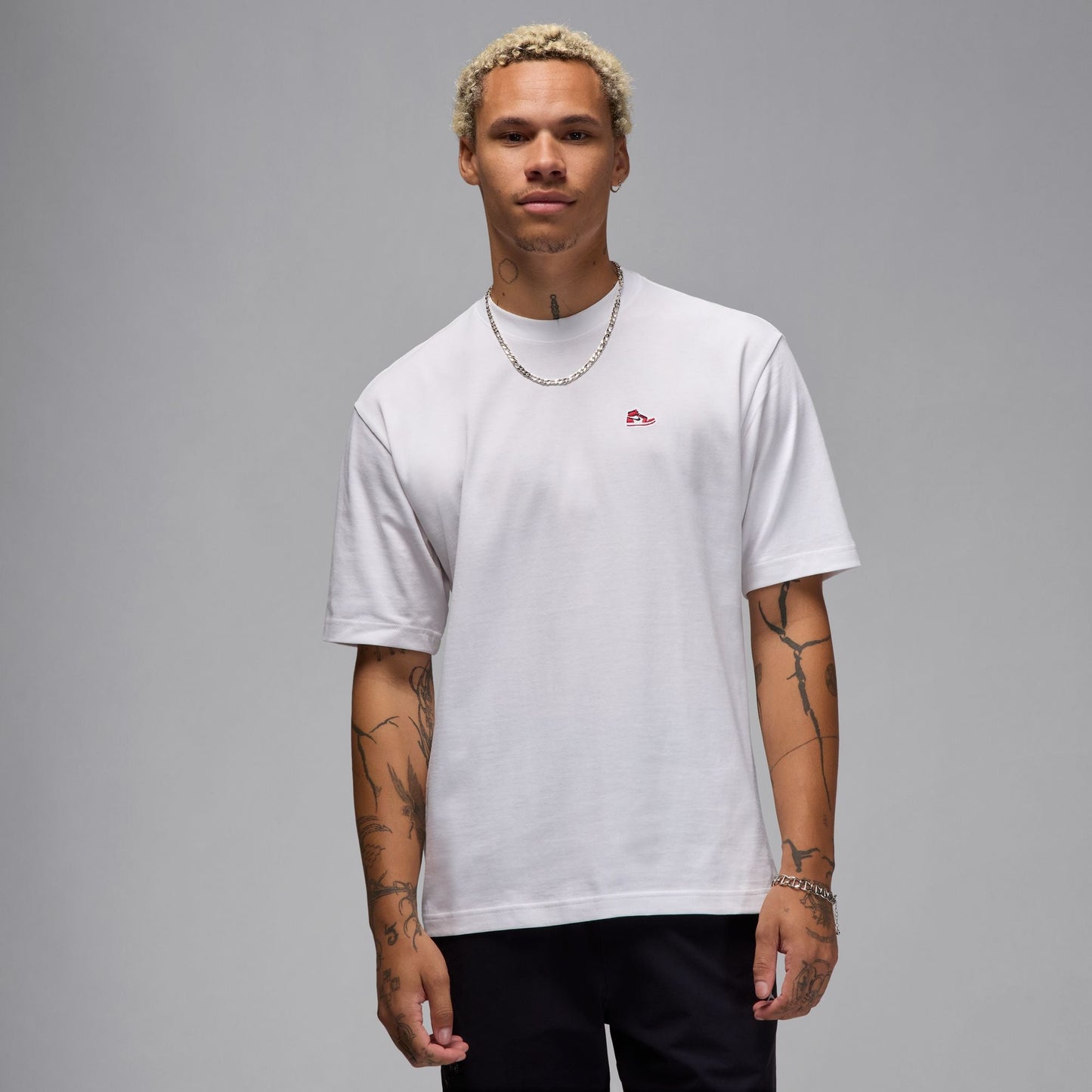 Air Jordan Mens Sneaker Patch Tee - White Denim Exchange