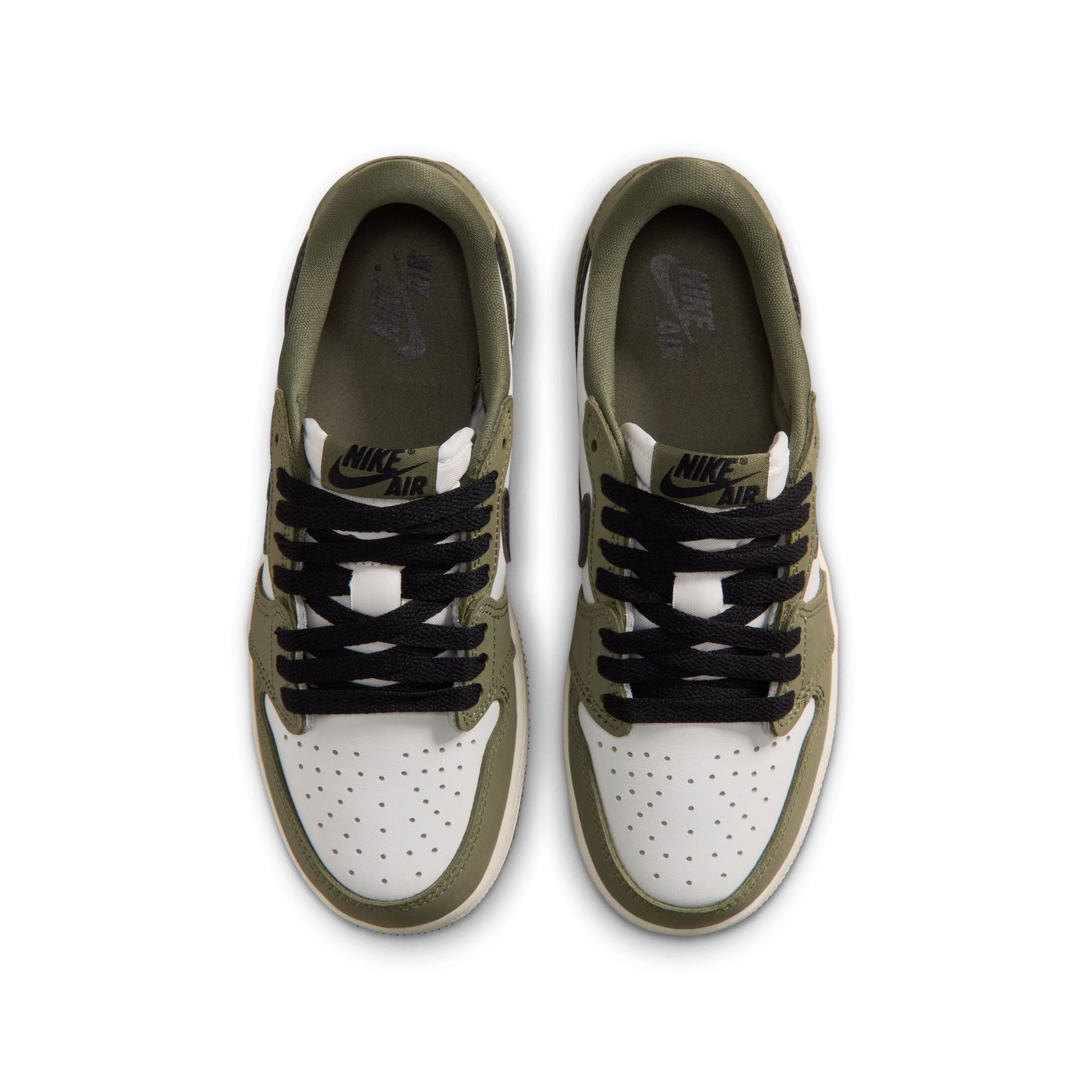 Air Jordan Big Kids 1 Retro Low - Medium Olive Denim Exchange