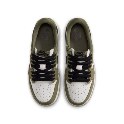Air Jordan Big Kids 1 Retro Low - Medium Olive Denim Exchange