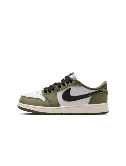 Air Jordan Big Kids 1 Retro Low - Medium Olive Denim Exchange