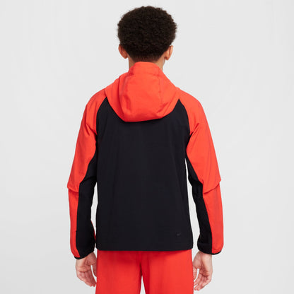 Nike Boys Tech Fleece Hoodie - Black/Light Crimson Denim Exchange