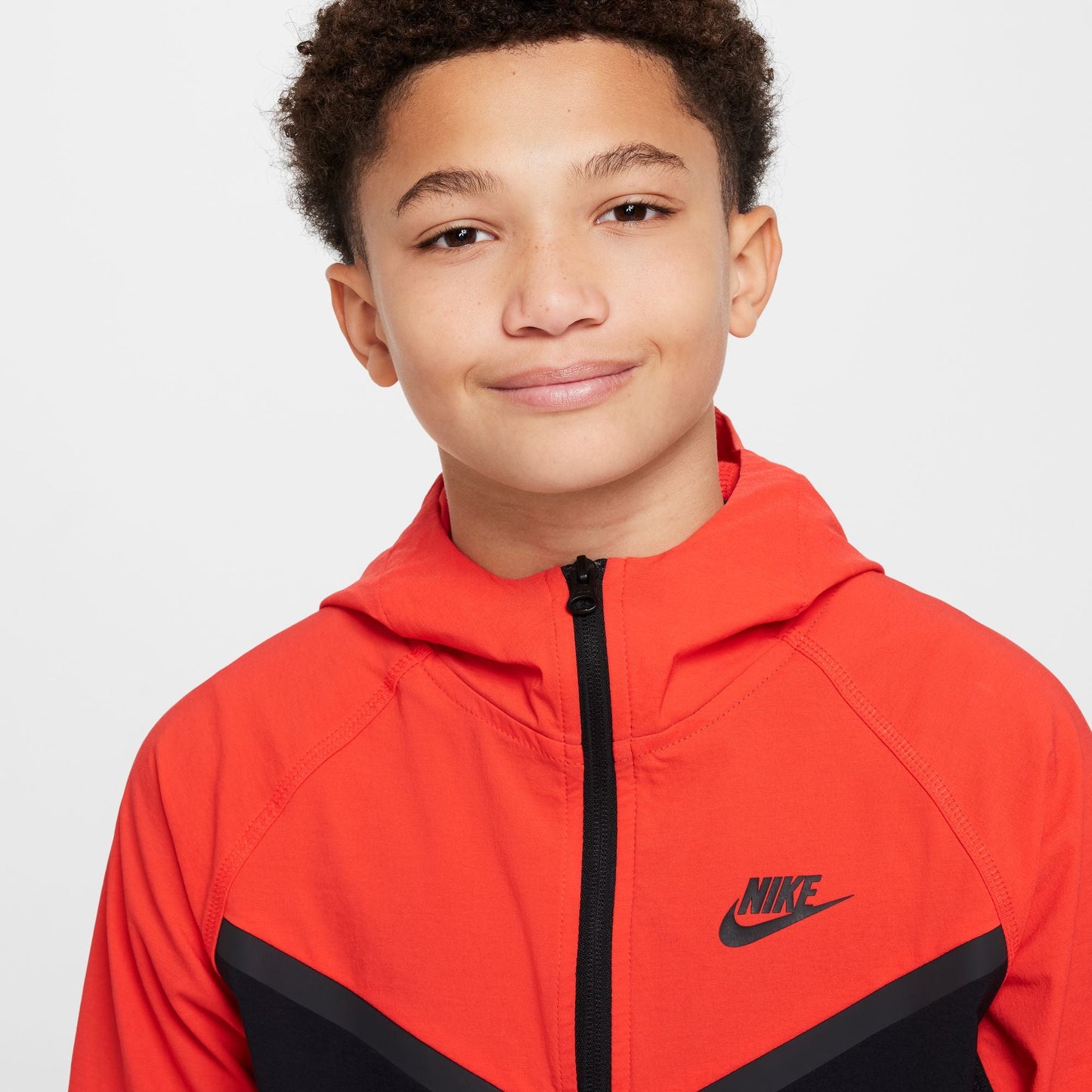Nike Boys Tech Fleece Hoodie - Black/Light Crimson Denim Exchange