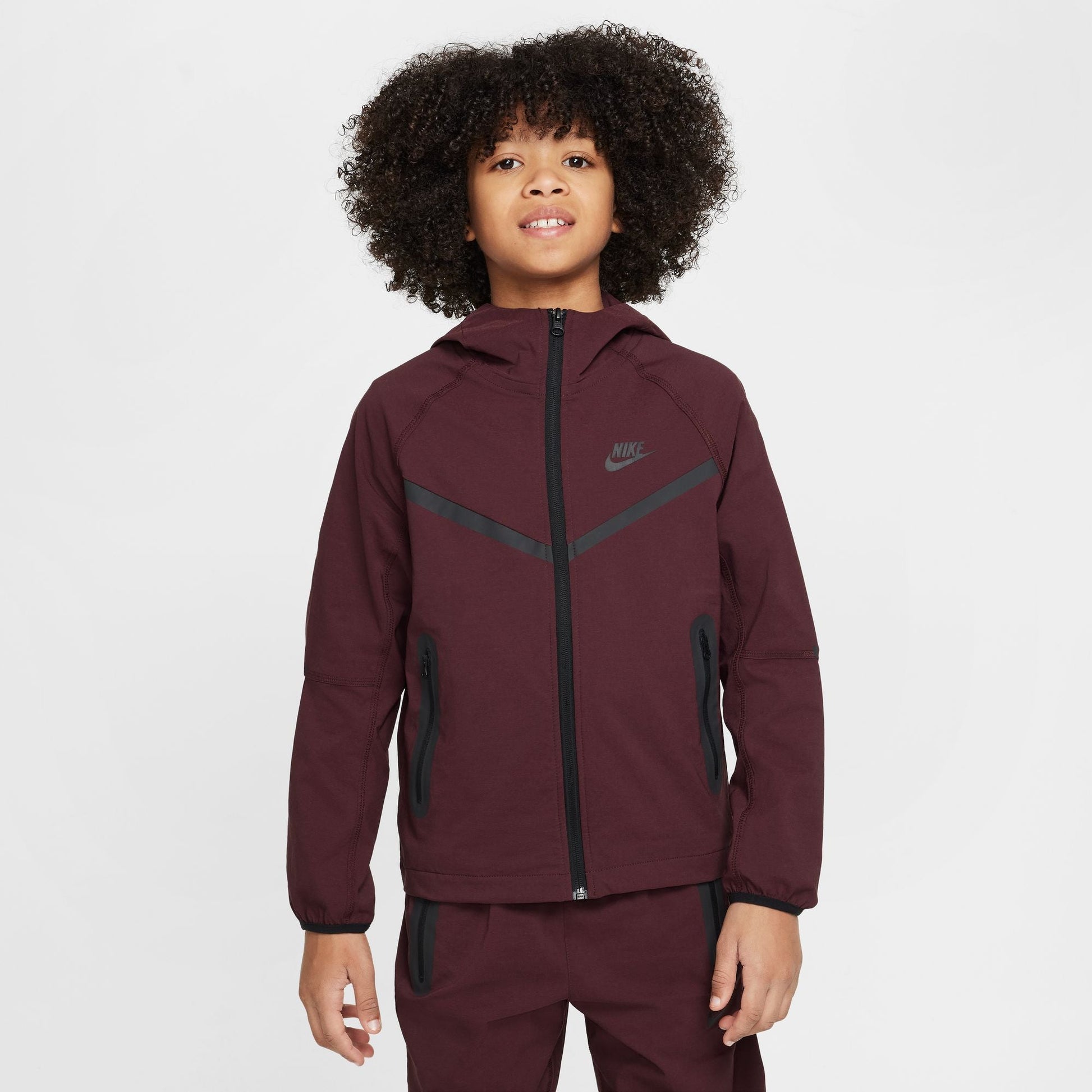 Nike Boys Tech Fleece Hoodie - Burgundy Crush/Black Denim Exchange