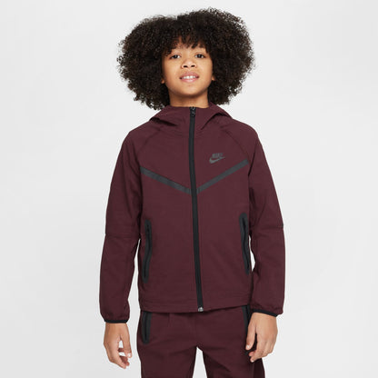 Nike Boys Tech Fleece Hoodie - Burgundy Crush/Black Denim Exchange