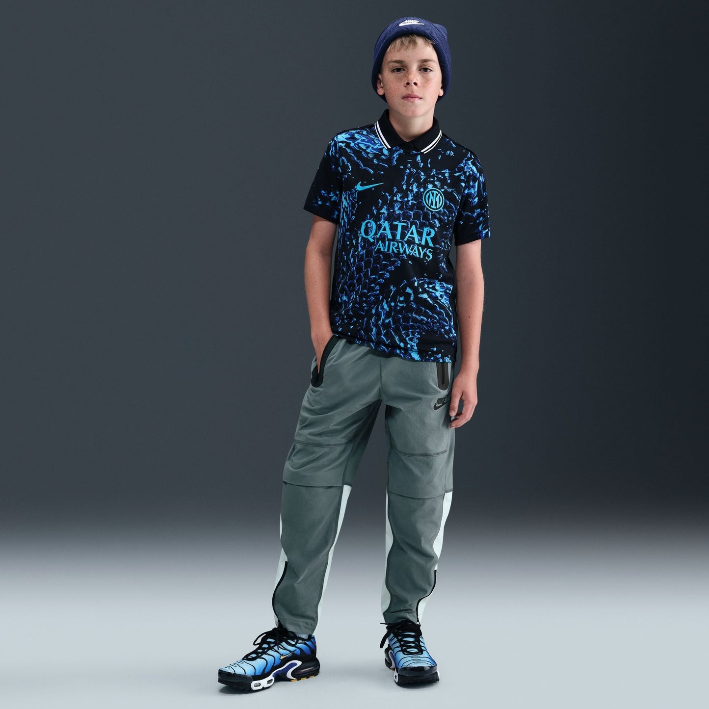 Nike Big Kids Tech Woven Pants - Smoke Grey Denim Exchange