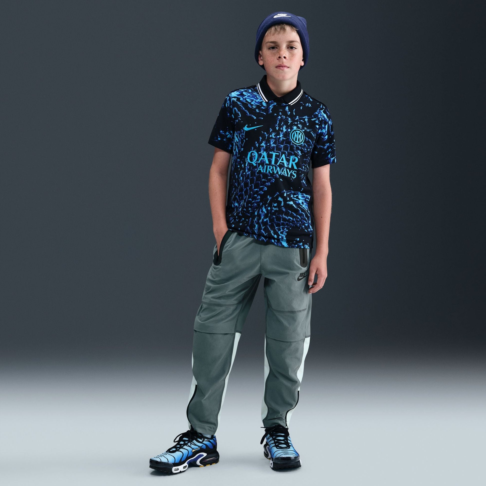 Nike Big Kids Tech Woven Pants - Smoke Grey Denim Exchange