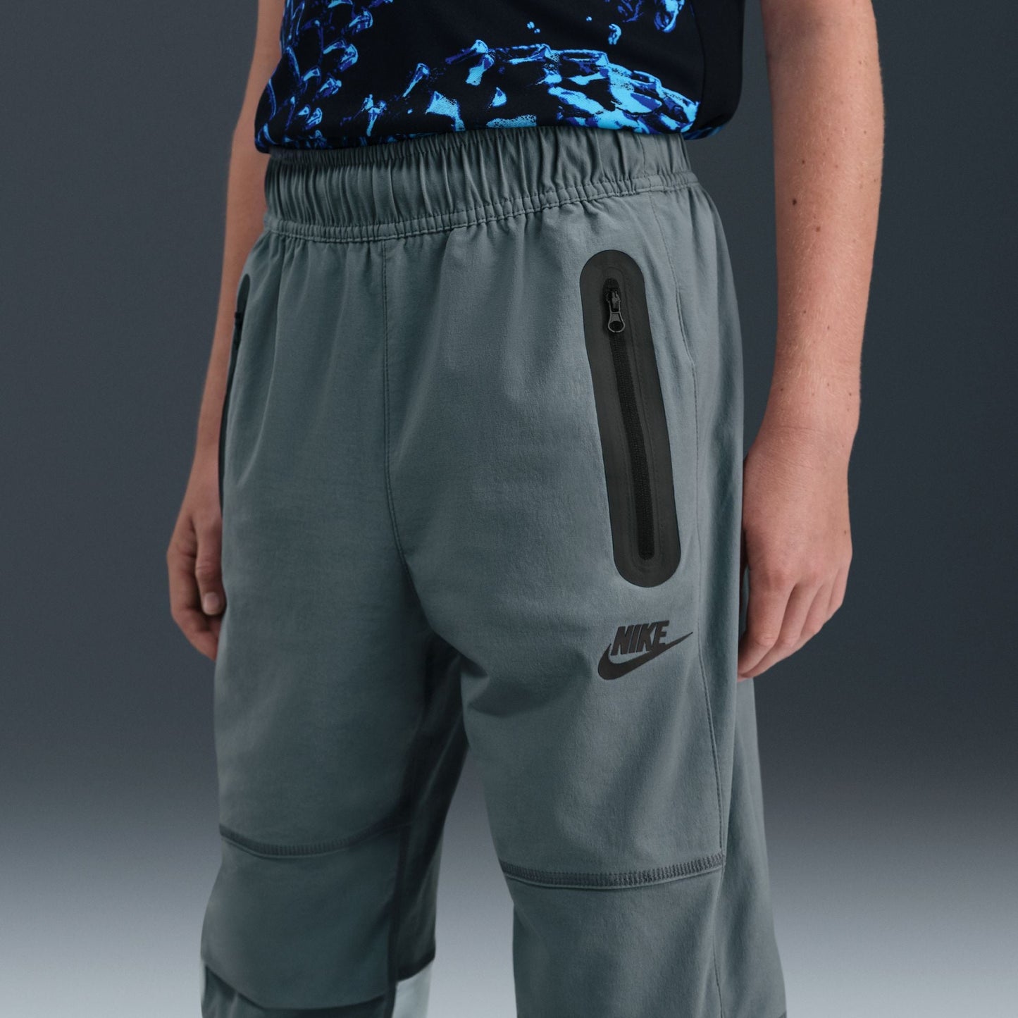 Nike Big Kids Tech Woven Pants - Smoke Grey Denim Exchange