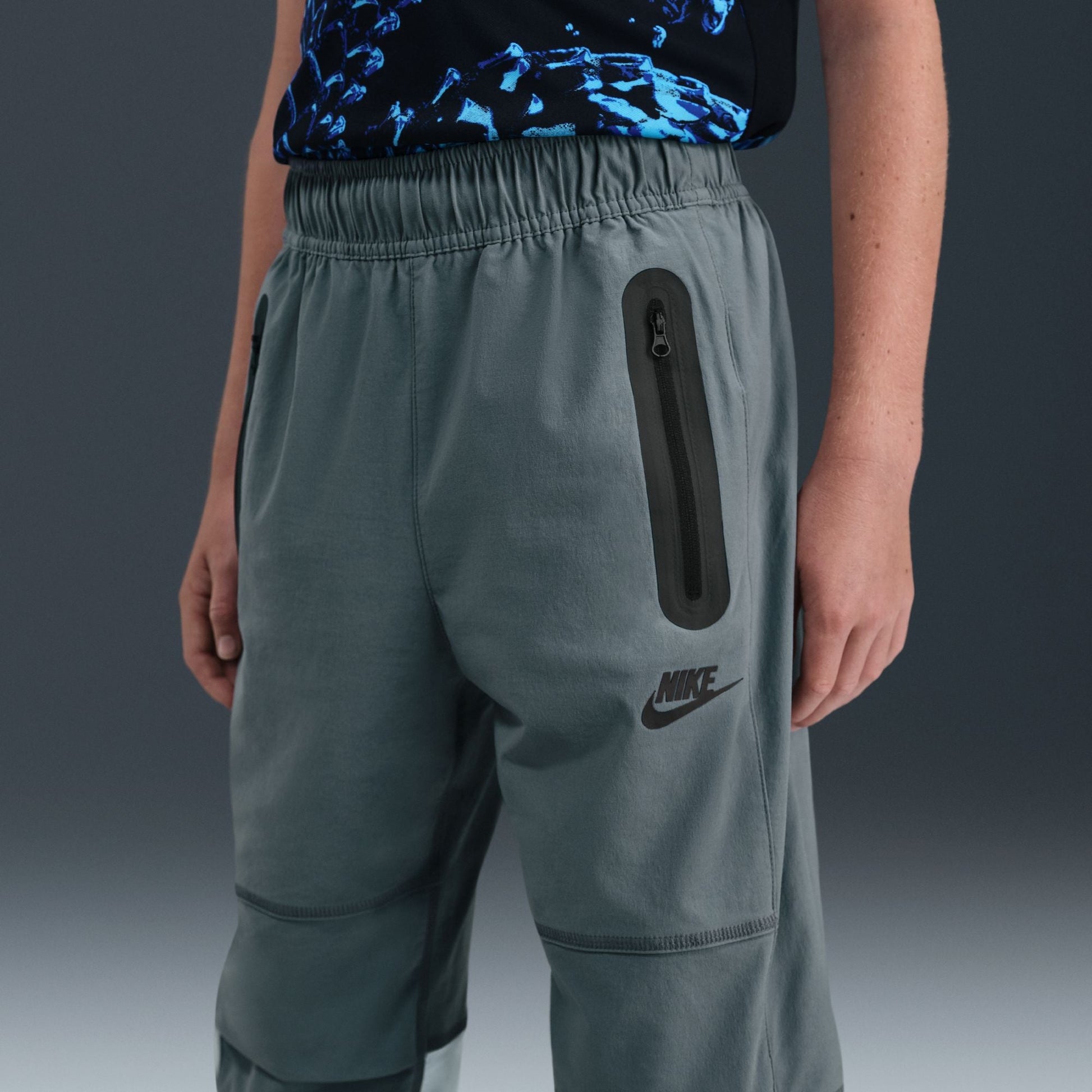 Nike Big Kids Tech Woven Pants - Smoke Grey Denim Exchange