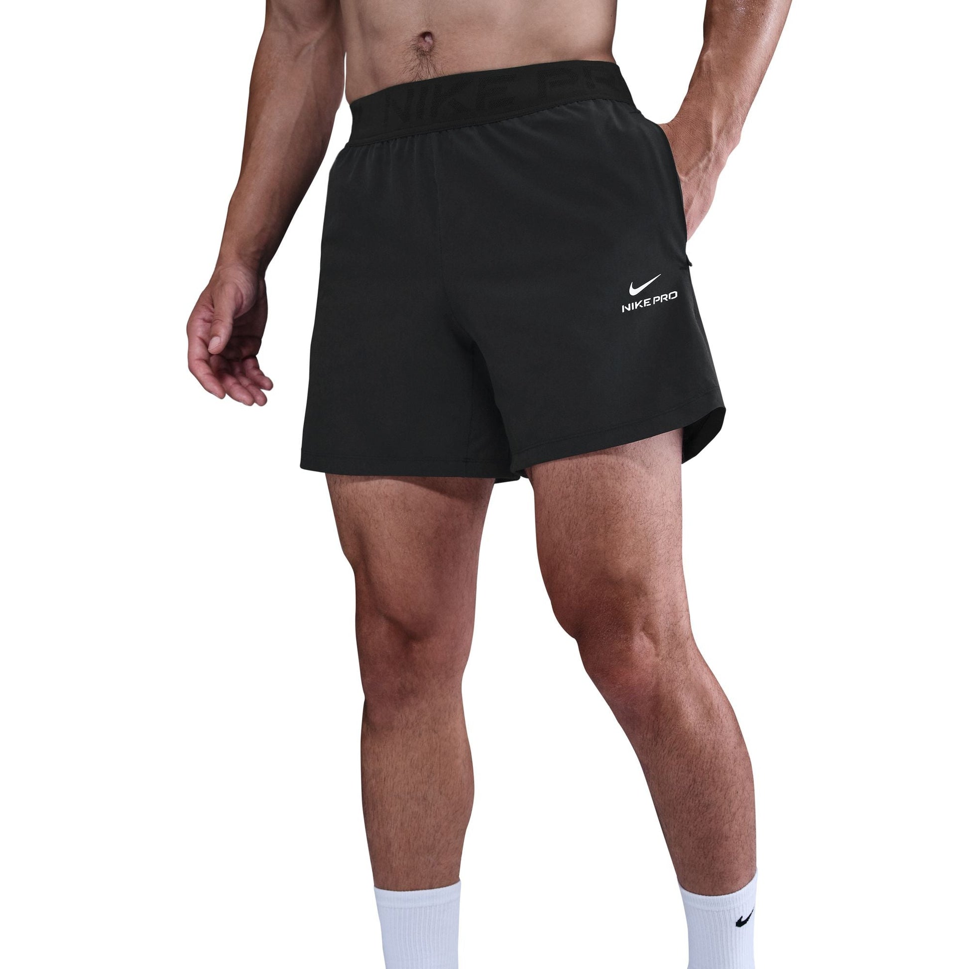 Nike Mens Pro Training 6" Shorts - Black/White Denim Exchange