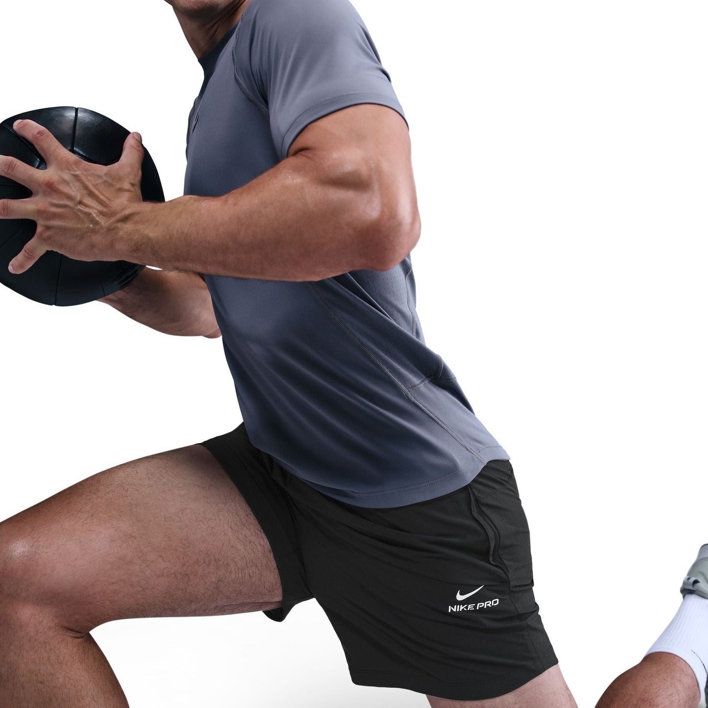 Nike Mens Pro Training 6" Shorts - Black/White Denim Exchange