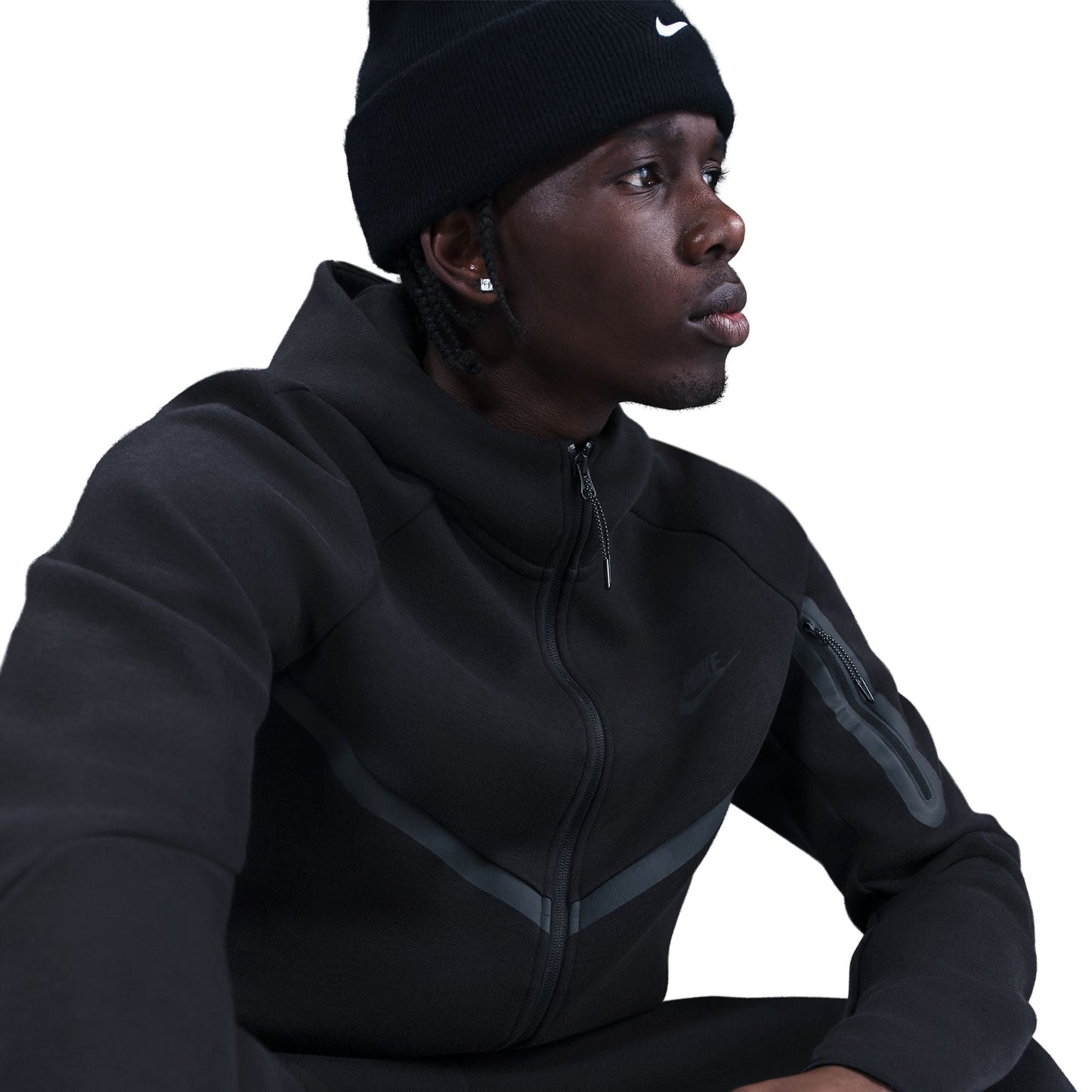 Nike Mens Tech Fleece Full Zip Runner Jacket - Black Denim Exchange