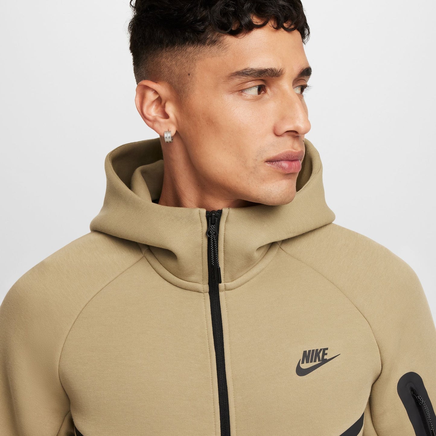 Nike Mens Tech Full Zip Windrunner Hoodie - Neutral Olive/Black Denim Exchange