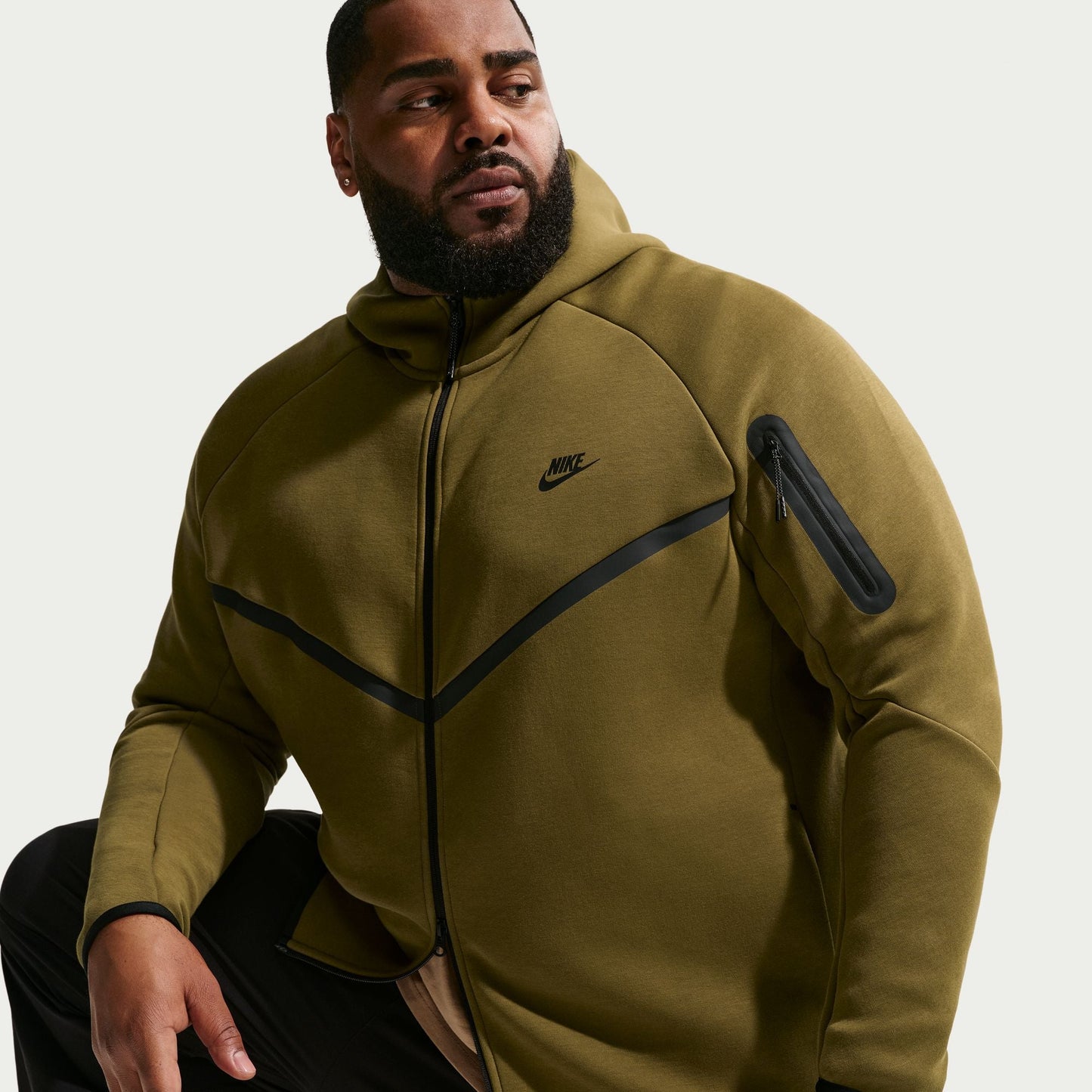 Nike Mens Tech Fleece Windrunner Jacket - Olive Flak Denim Exchange