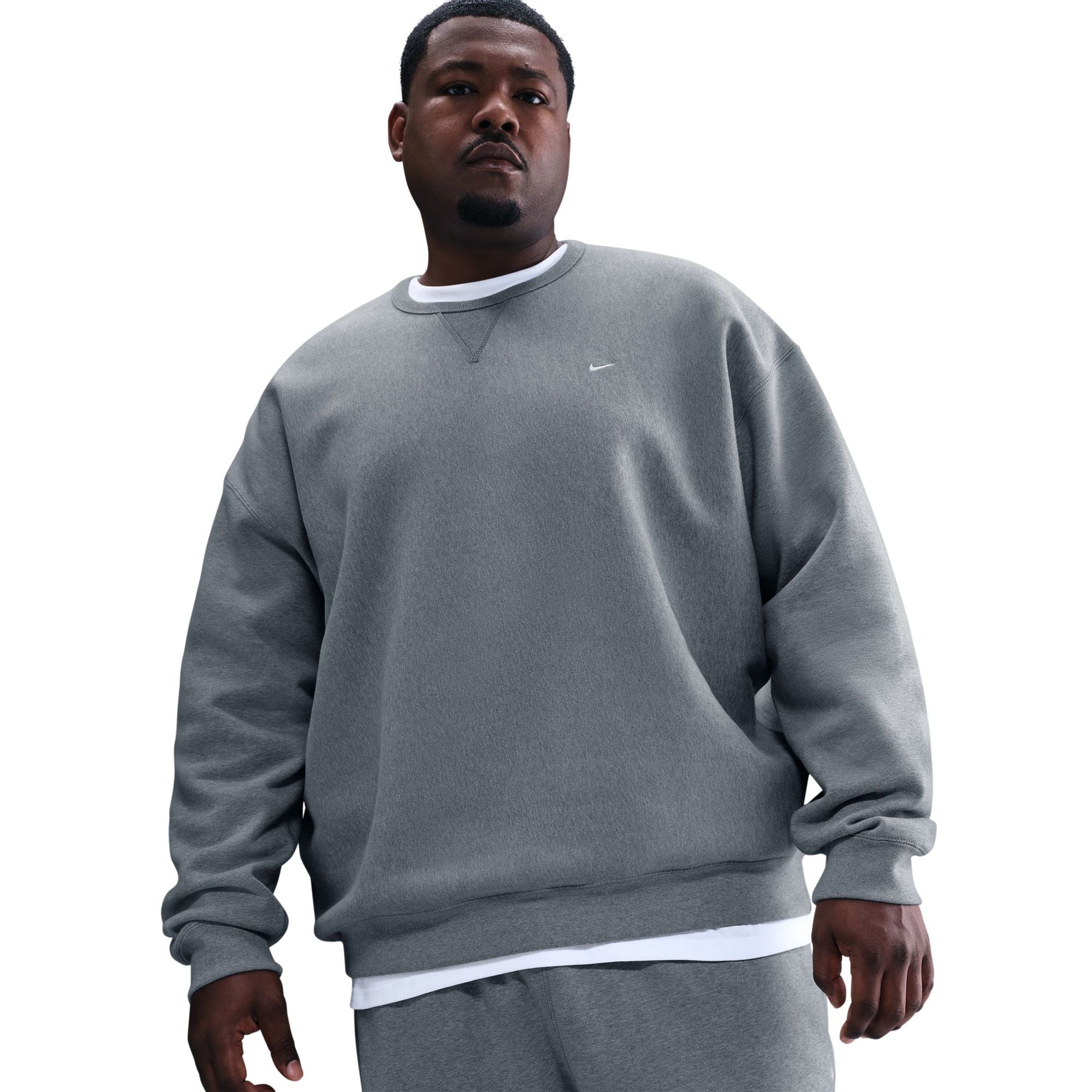 Nike Mens Heavyweight Solo Swoosh Crewneck - Dark Grey Denim Exchange