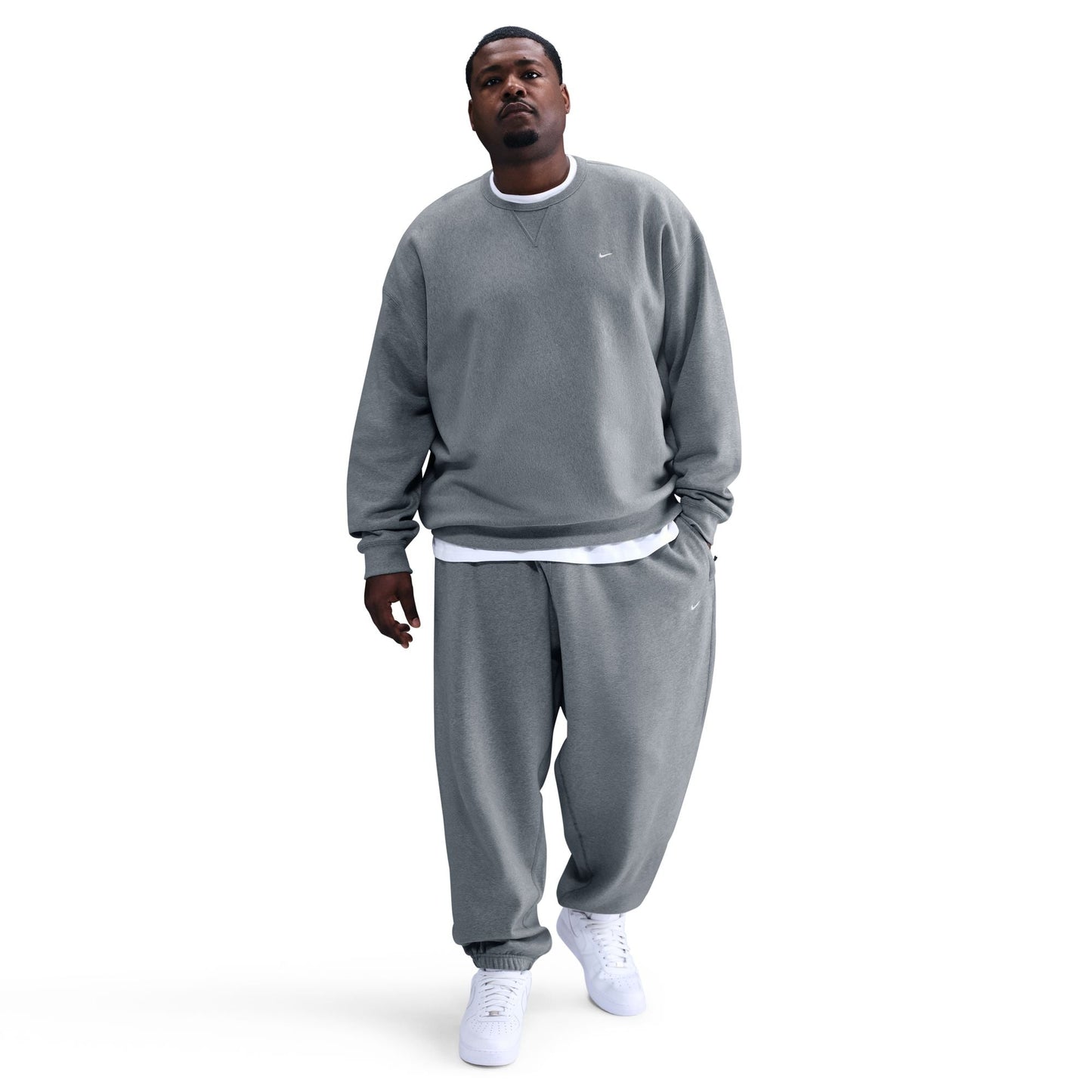 Nike Mens Heavyweight Solo Swoosh Crewneck - Dark Grey Denim Exchange